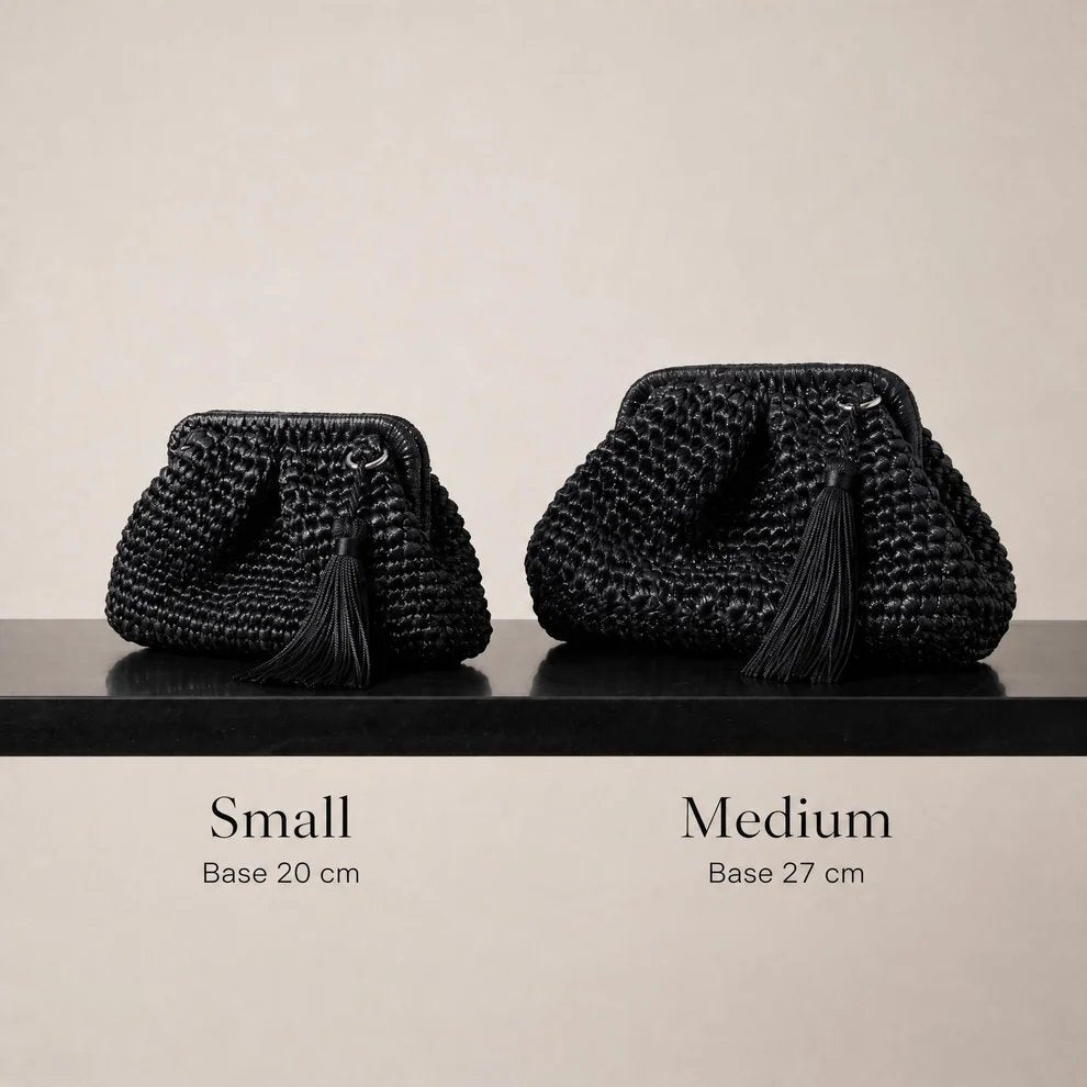 DESTI SAINT | Metallic Weave Clutch | Black