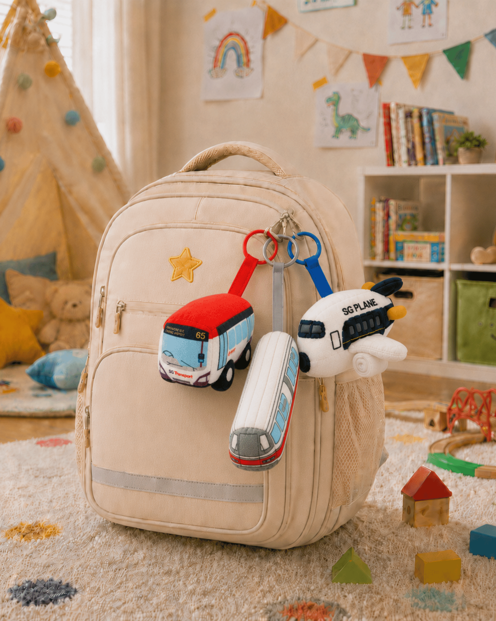 NOM | Nibbles by Nom Mini Transport Series Keychains - Squeeze to Play Sound, Soft Collectible Kids Toy