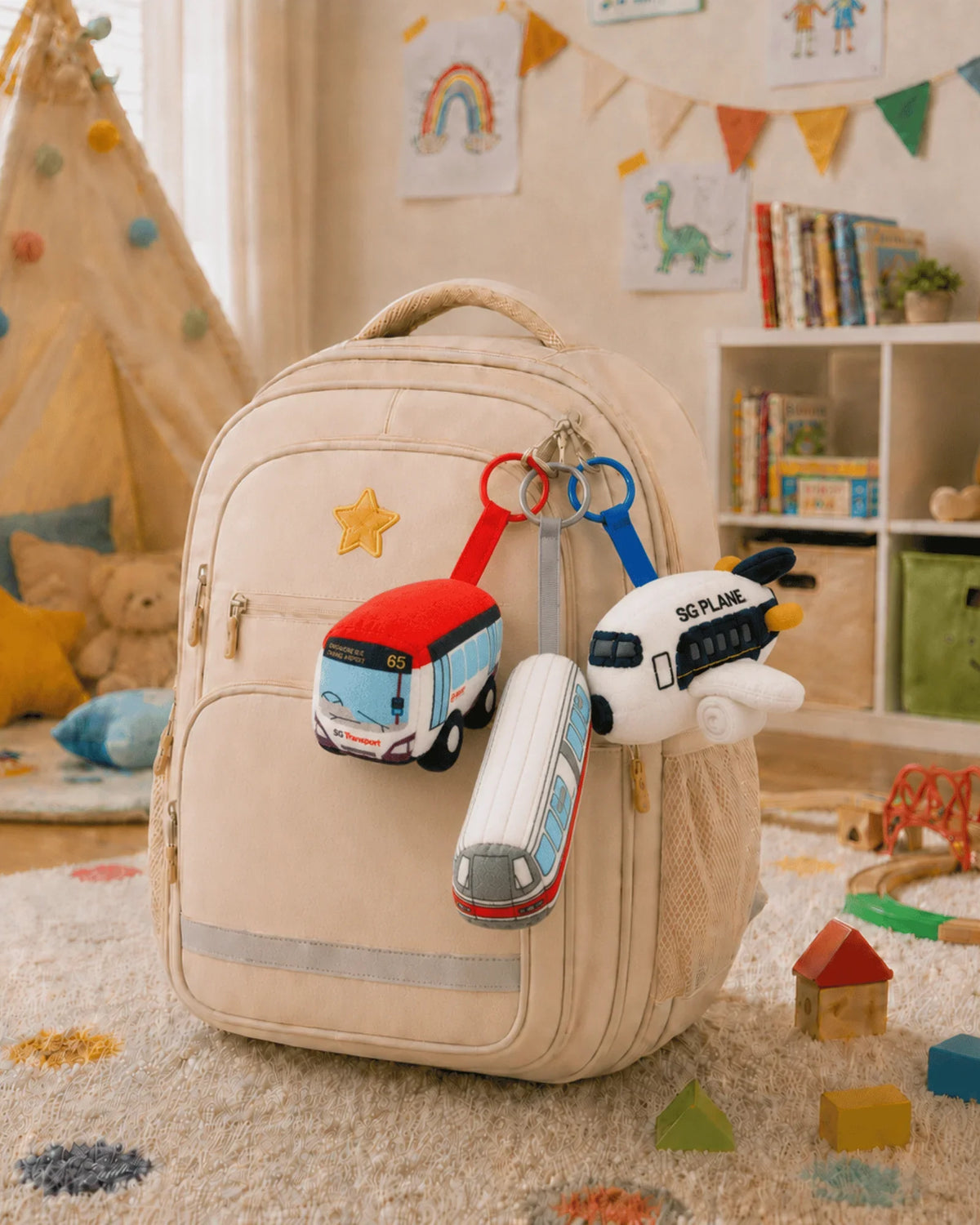 NOM | Nibbles by Nom Mini Transport Series Keychains - Squeeze to Play Sound, Soft Collectible Kids Toy
