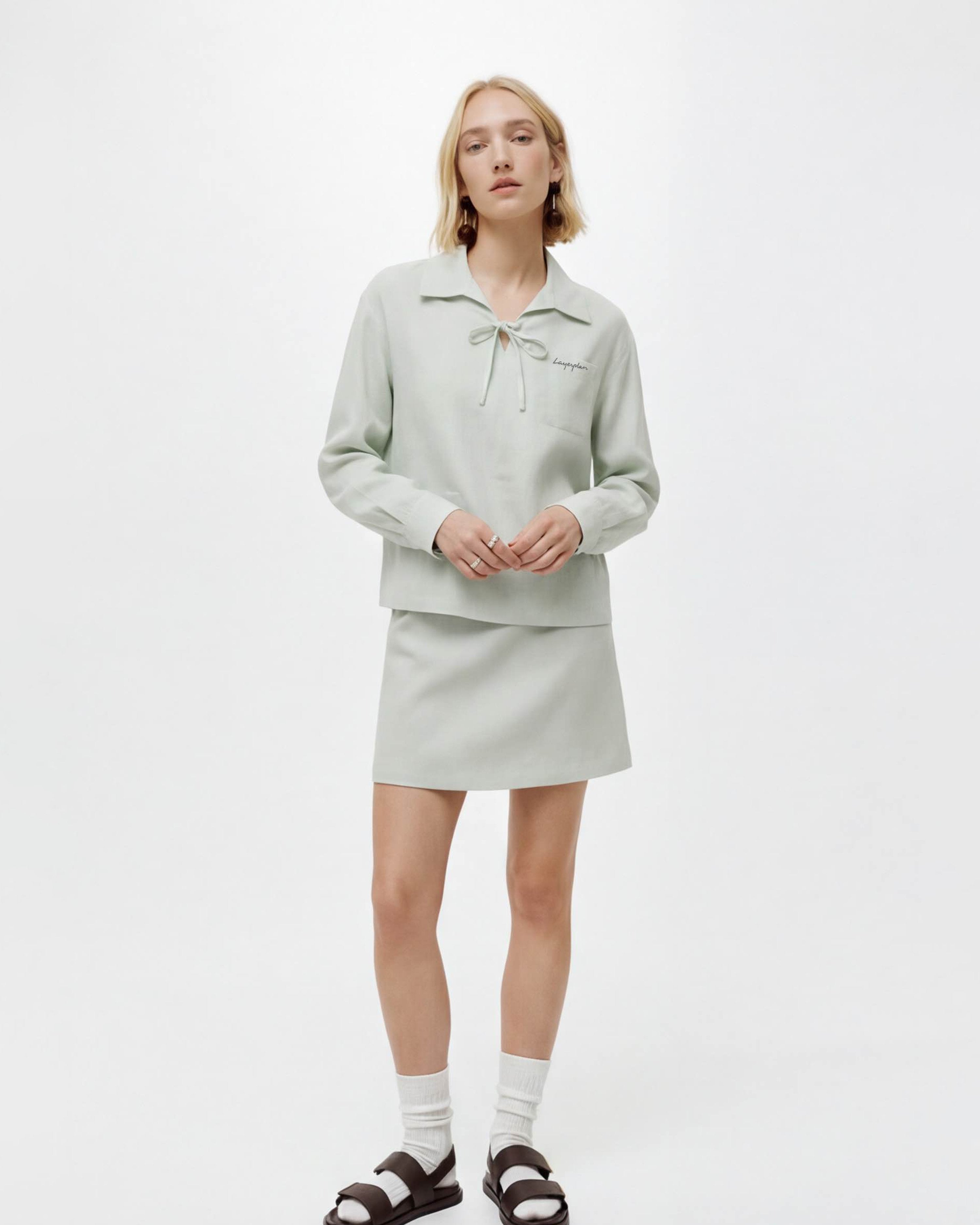 LAYERPLAN | Colette Embroidered Bow Blouse