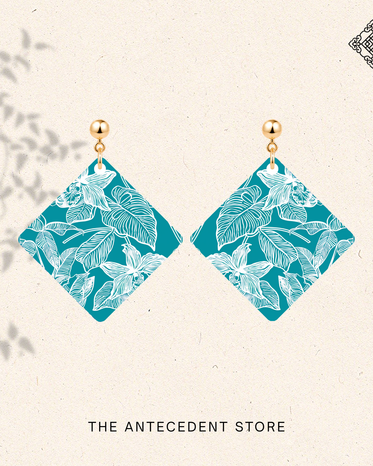 THE ANTECEDENT STORE | Orchid in Turquoise Earrings | Stories Of Singapore