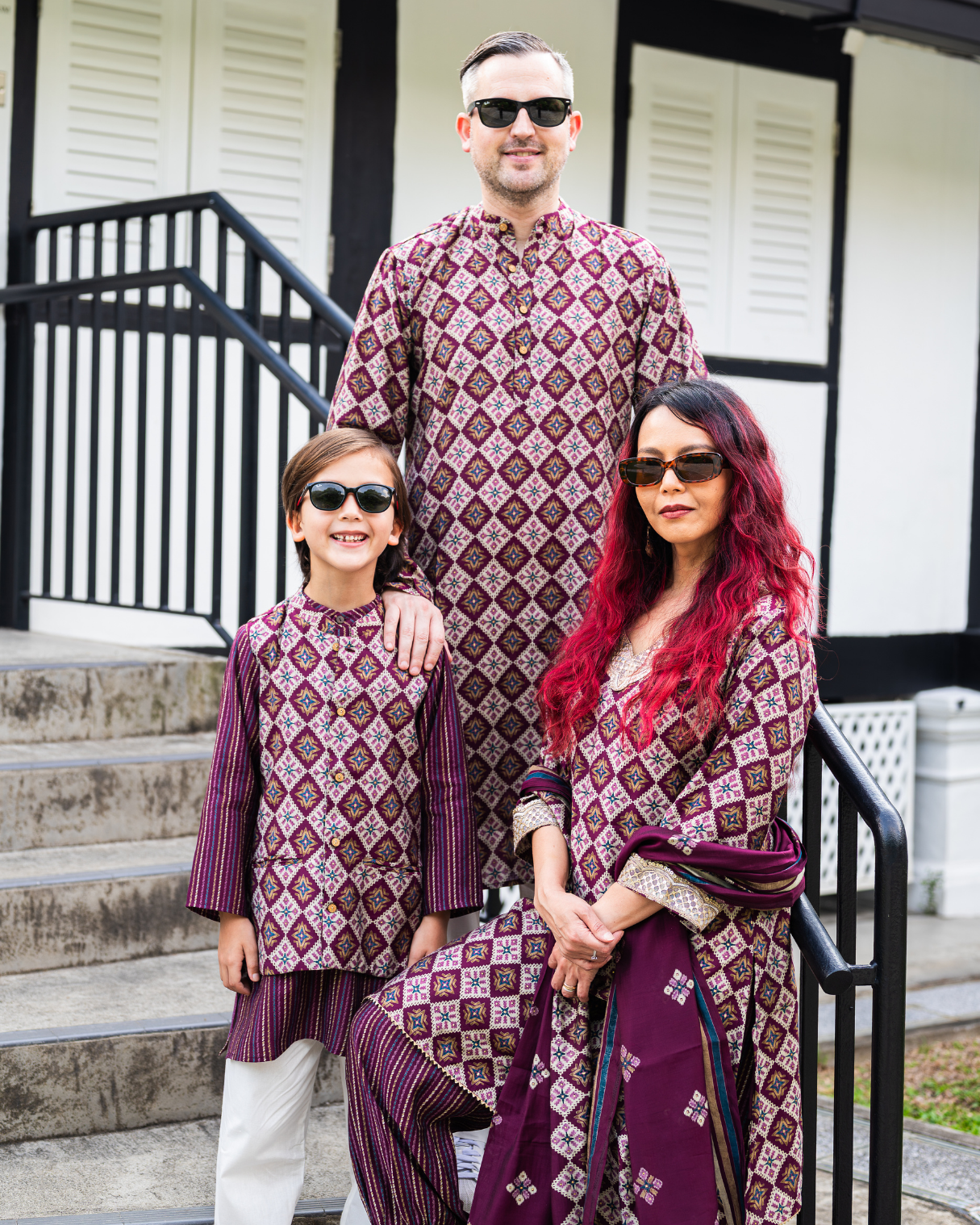 NIMBU | Tara Purple Women's Choga Style Kurti & Salwar Set in Muslin Cotton with Matching Dupatta