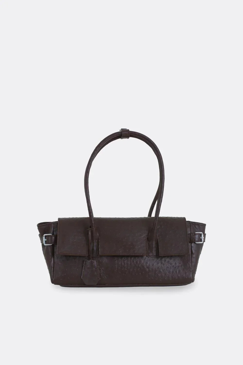 AESTHETIC PLEASURE | Rocco Baguette Bag Ostrich Brown