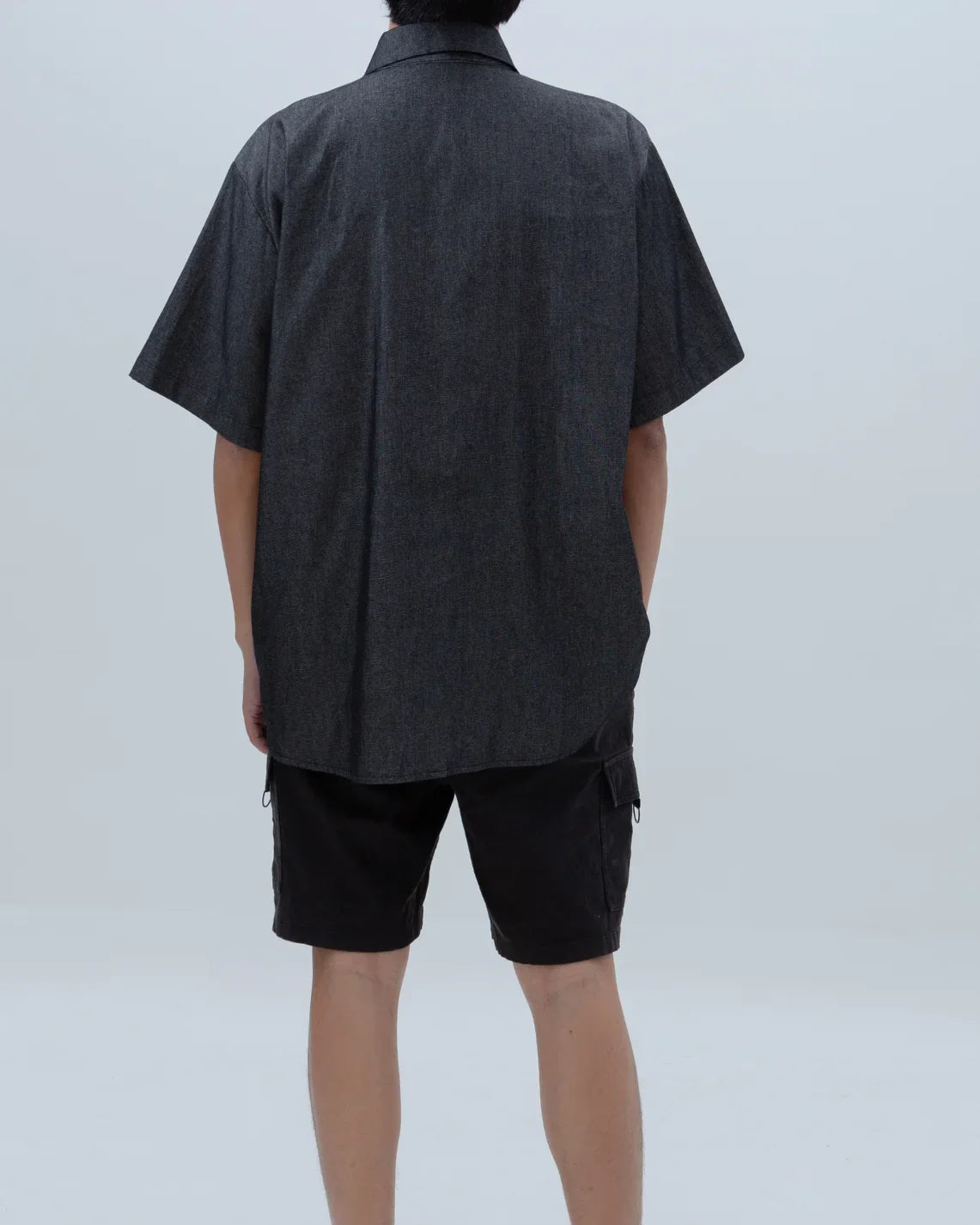 SAERO COLLECTIVE | Denim Short Sleeve Shirt | Black