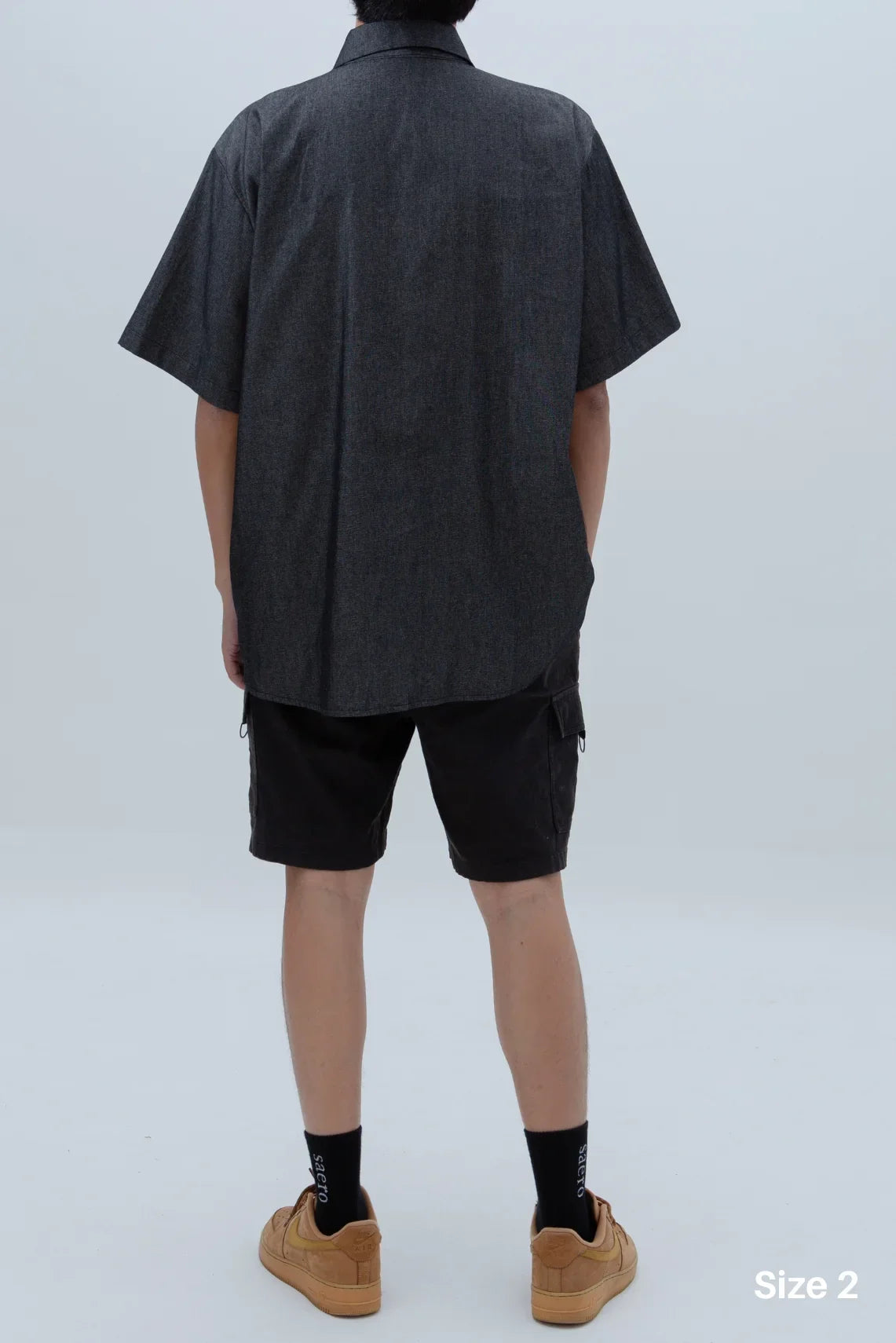 SAERO COLLECTIVE | Denim Short Sleeve Shirt | Black