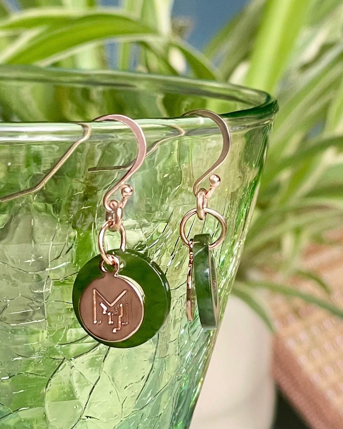 MARILYN TAN JEWELLERY | Nephrite Green Jade Mini Ring Hooks Earrings