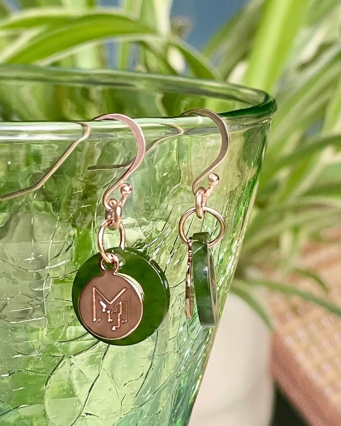 MARILYN TAN JEWELLERY | Nephrite Green Jade Mini Ring Hooks Earrings