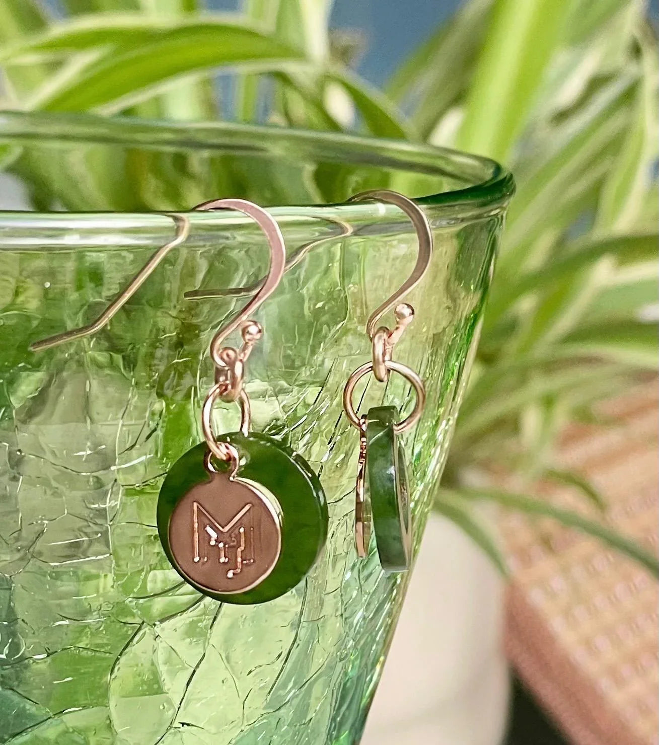 MARILYN TAN JEWELLERY | Nephrite Green Jade Mini Ring Hooks Earrings