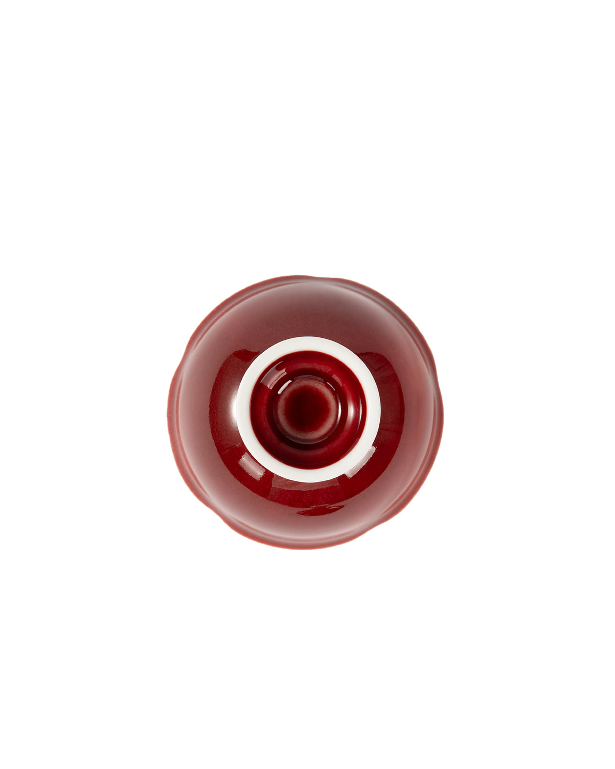 CRAFILAB | Kiln&Changed Cowpea Red & Tall Petal Rim Lidded Bowl