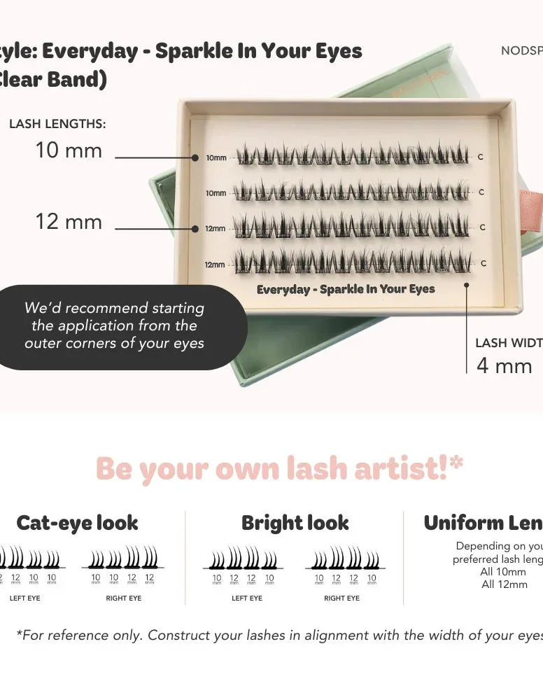 NODSPARK | Clear Band Everyday Sparkle In Your Eyes Lazy Lashes