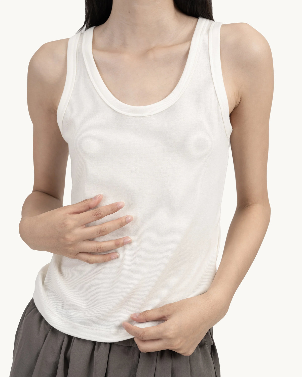 GRAYE | Modal-Cashmere Tank | White
