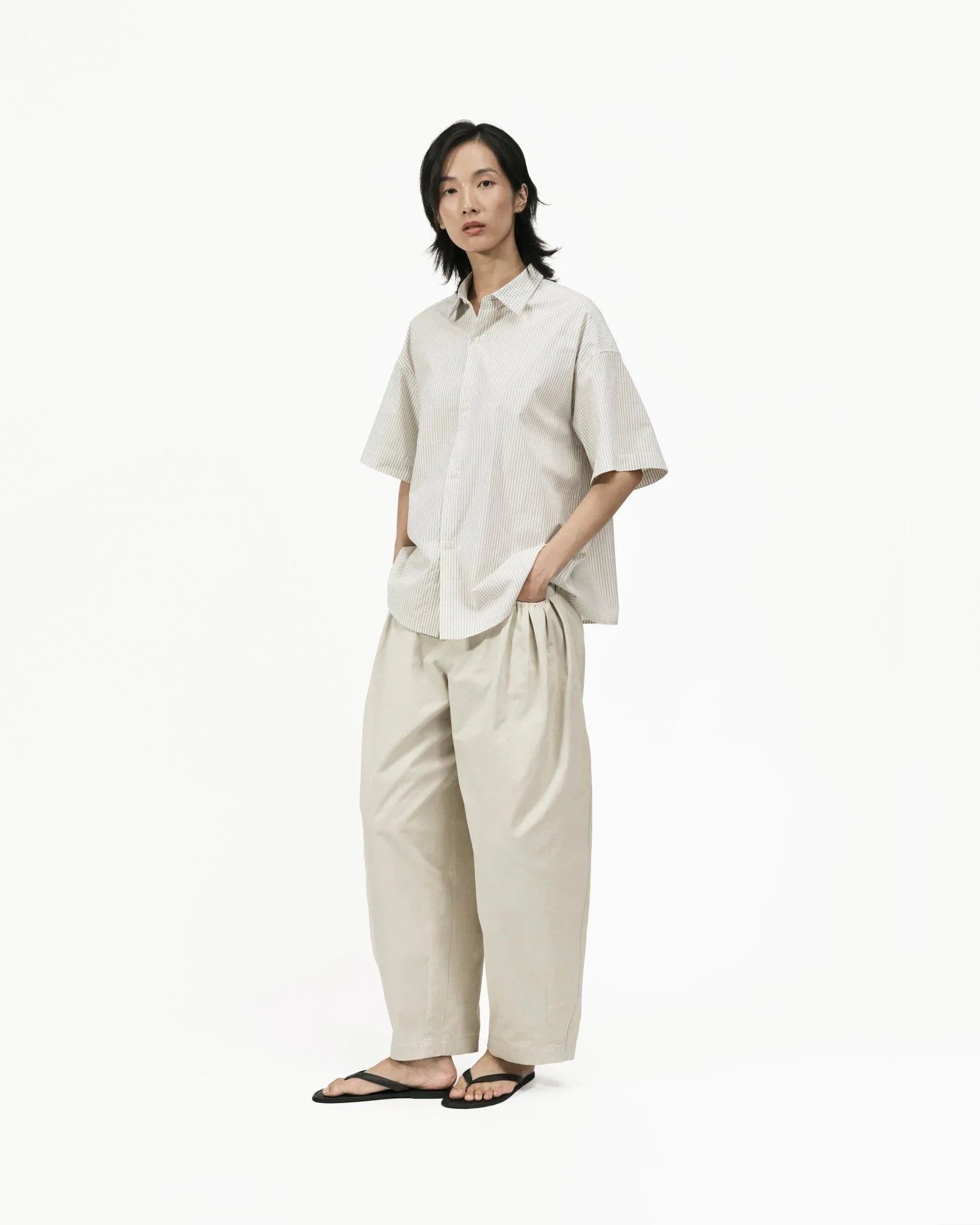 GRAYE | Flare Back Stripe Shirt