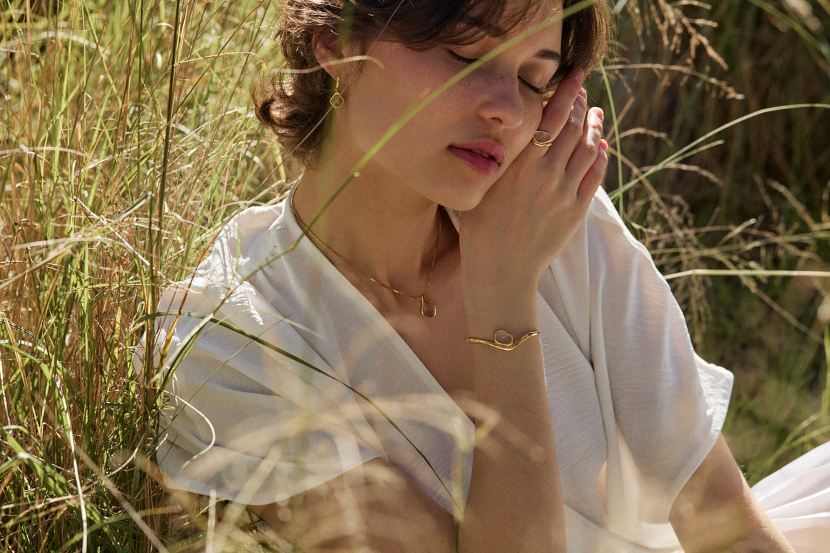 RINA LEE | GOLDEN Rutile Quartz Adjustable Chain Necklace | 18K Gold Vermeil