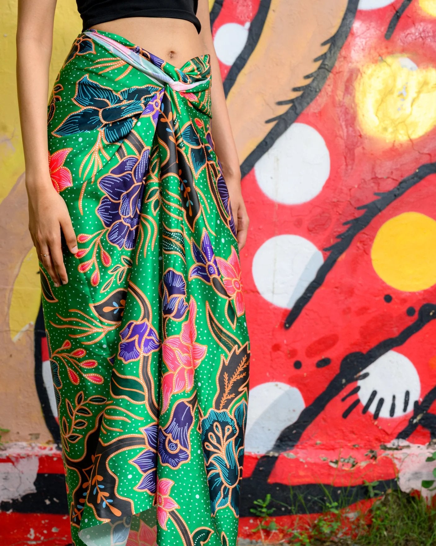 PHOTO PHACTORY | Jiwas Wrap Skirt | Singapore Girl Skirt | Green
