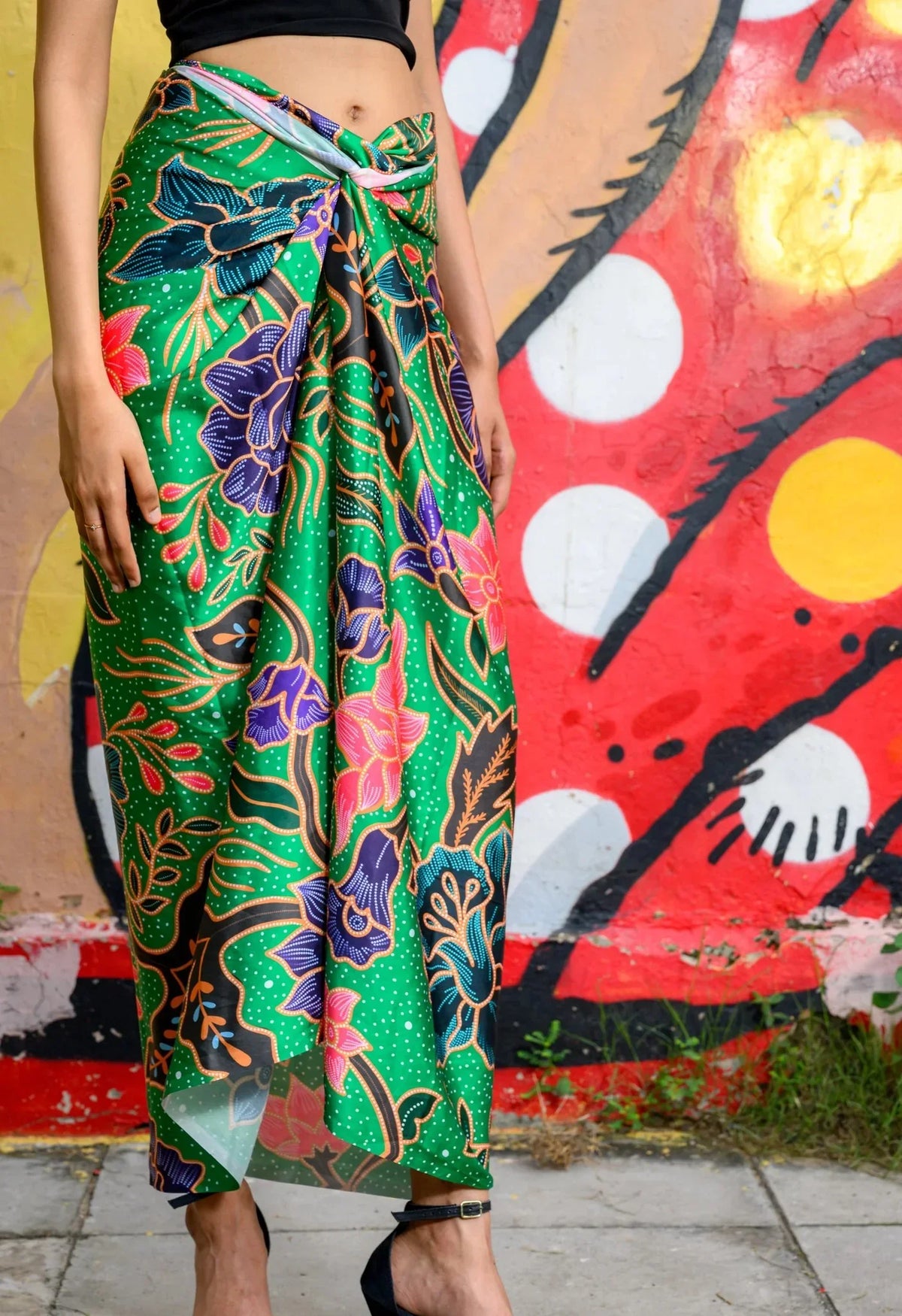 PHOTO PHACTORY | Jiwas Wrap Skirt | Singapore Girl Skirt | Green