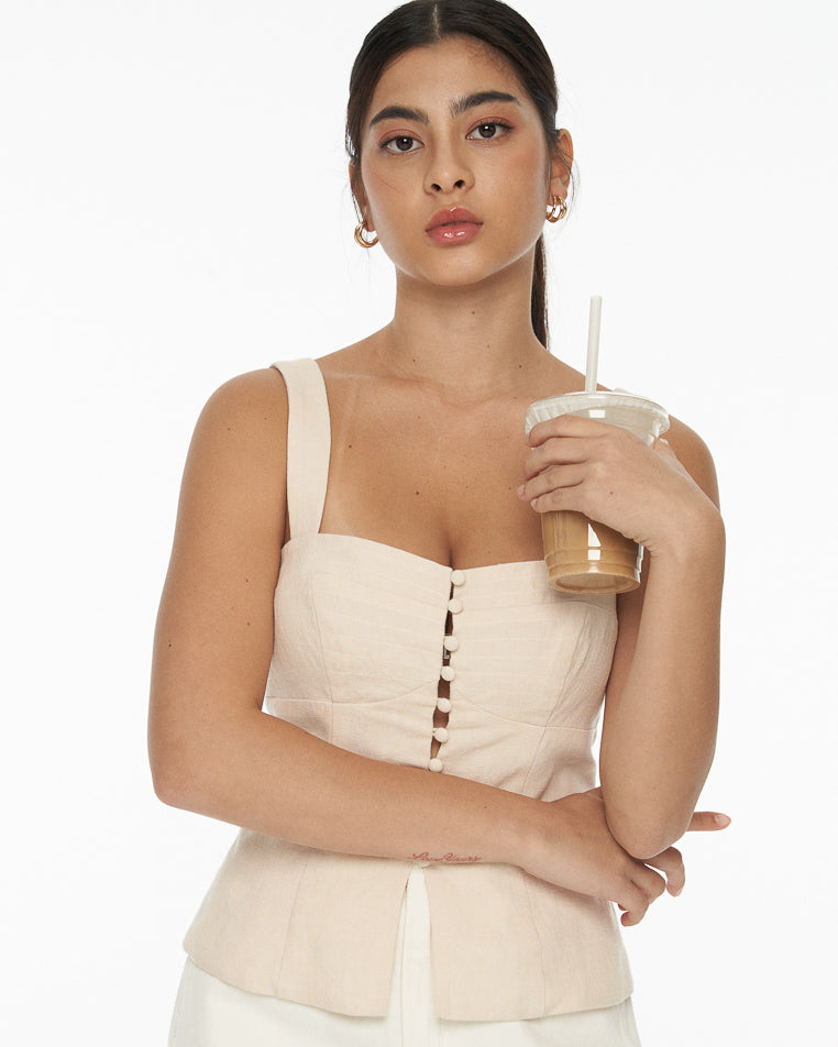 DRESSINGPAULA | Buttoned Linen Cami