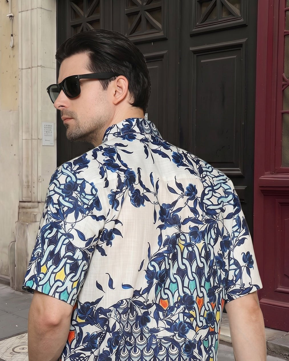 KANZI COLLECTION | Indigo Art-Print Shirt