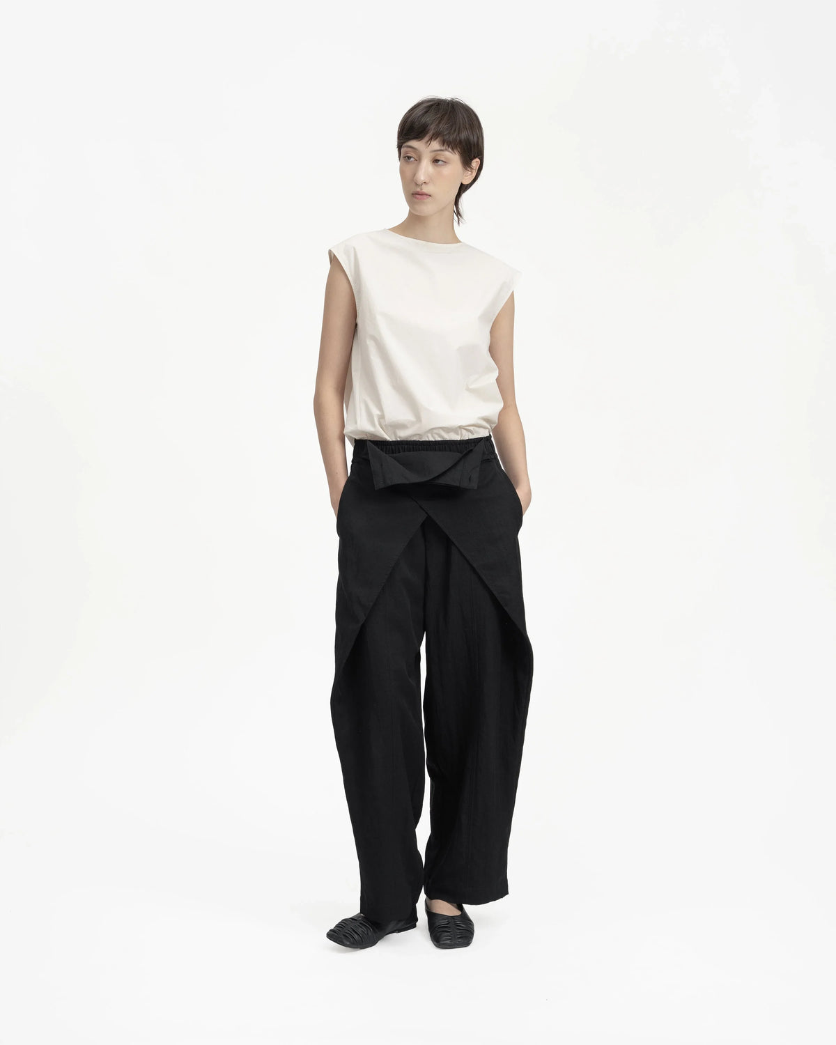 GRAYE | Sash Wrap Trousers | Black