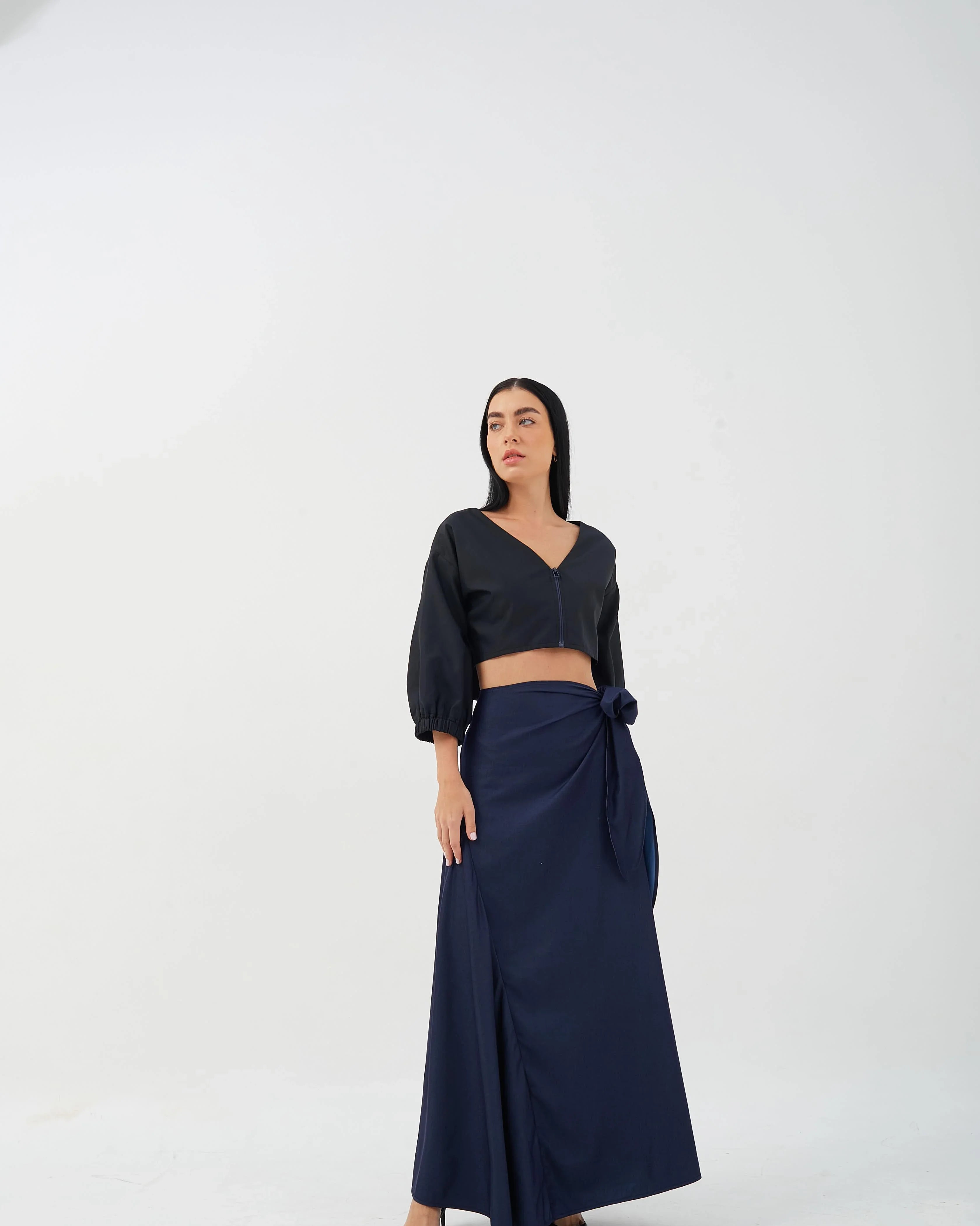 CAELI ECO LUXE | Cropped Puff Sleeve Jacket