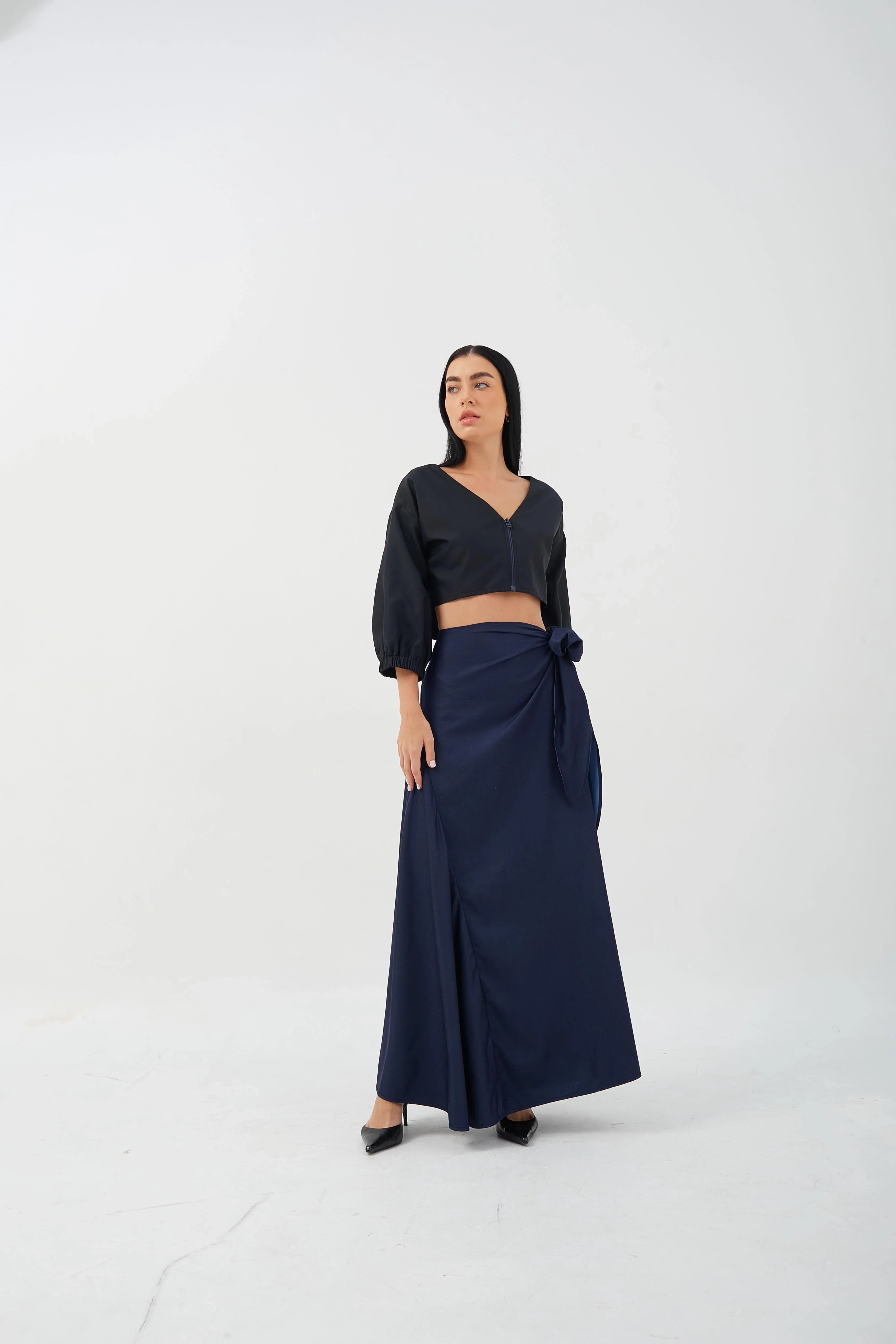 CAELI ECO LUXE | Cropped Puff Sleeve Jacket