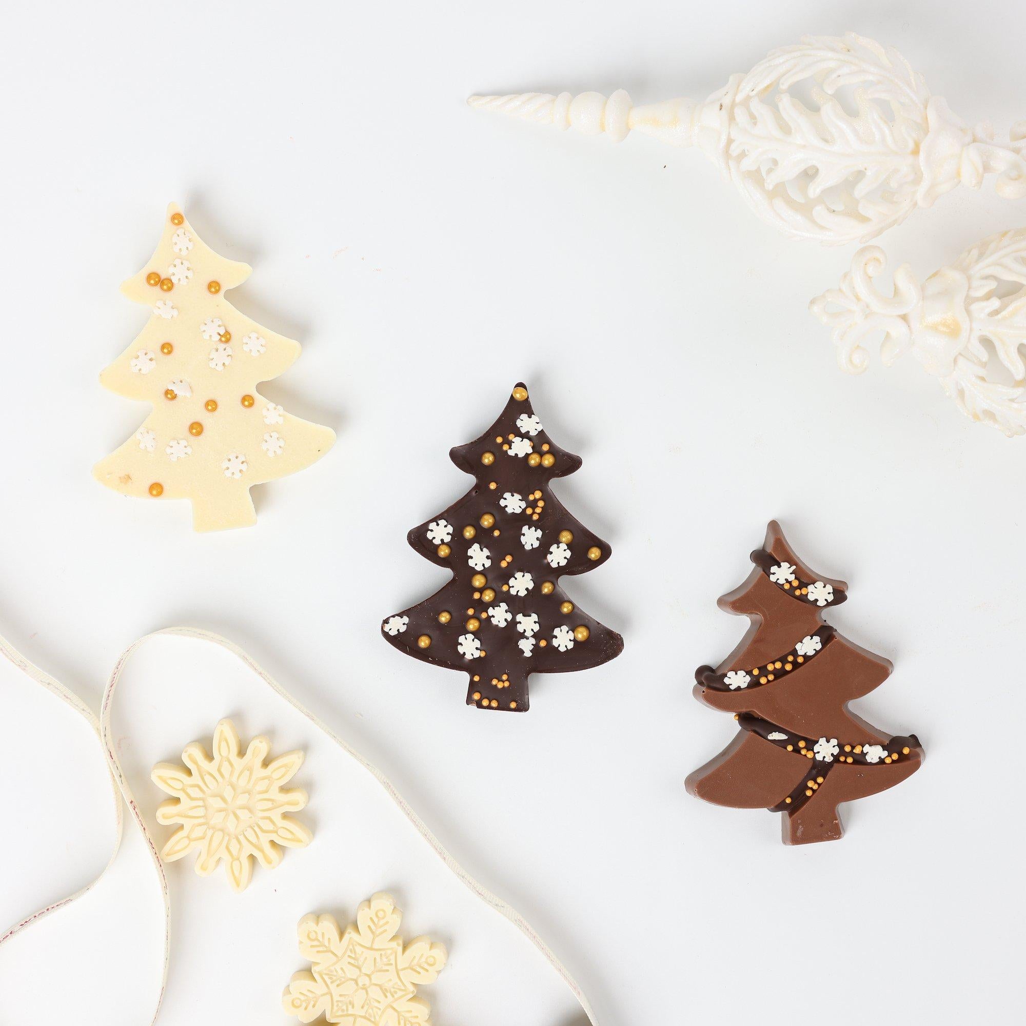 ANJALICHOCOLAT | Mini Christmas Chocolate Trees: White Chocolate
