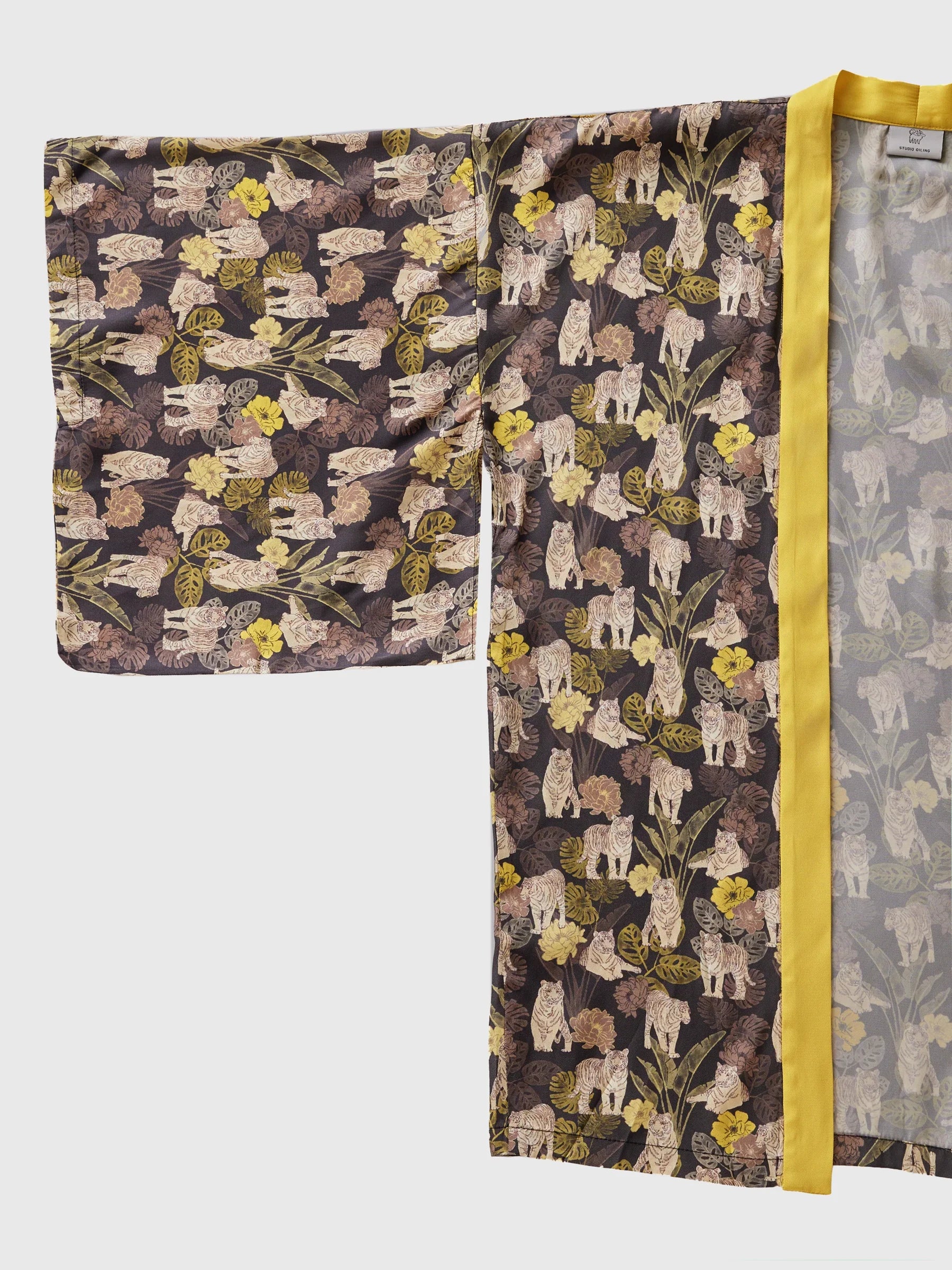 STUDIO QILING | Tiger Autumn Silk Blend Kimono