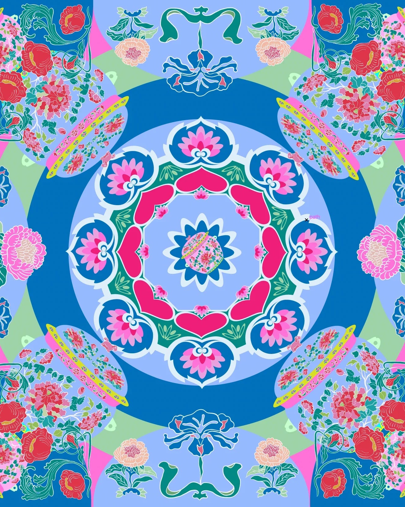 BINARY STYLE | Peranakan Bricollage Premium Silk Scarf
