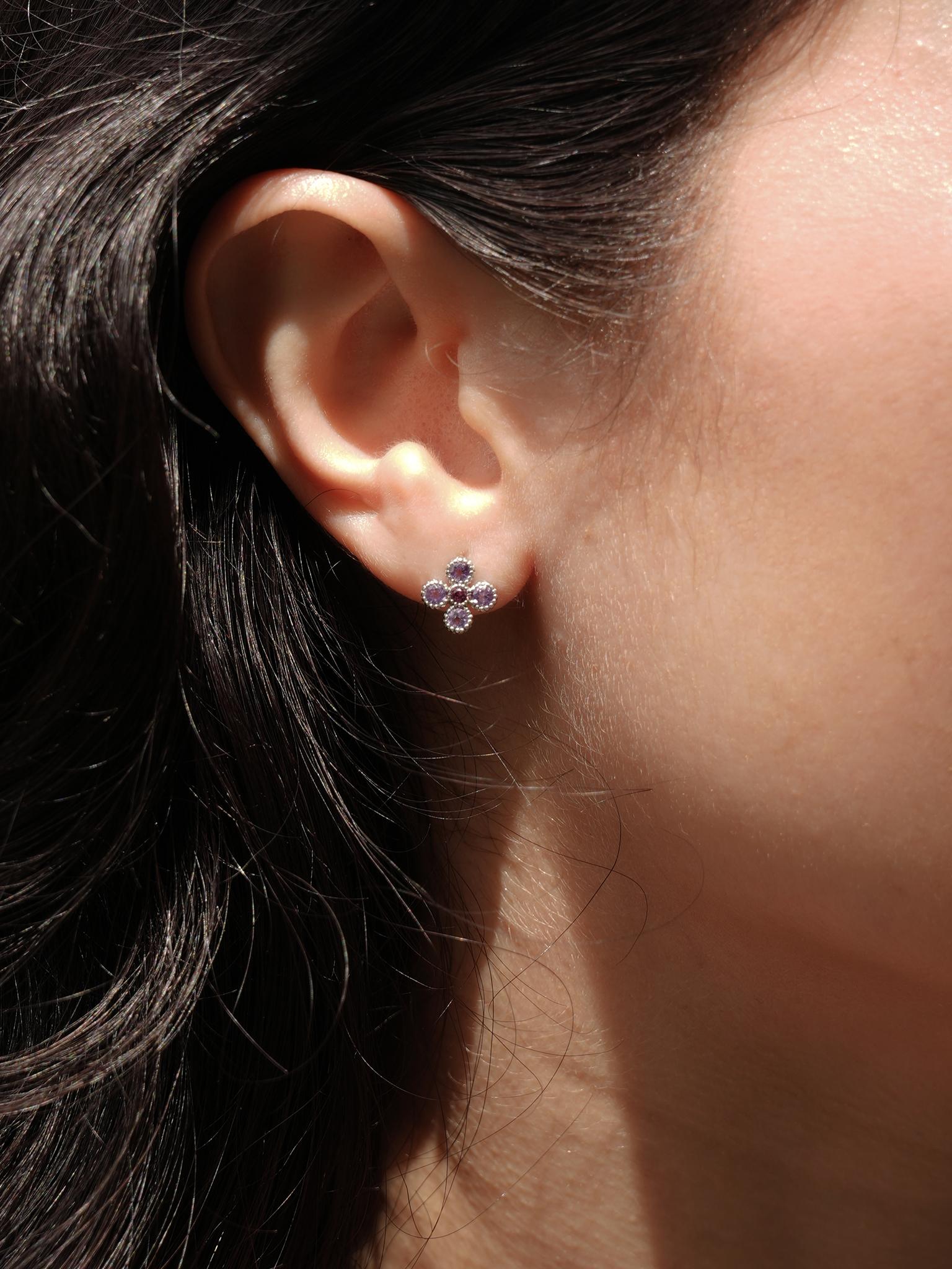 EMBRACE JEWELLERY | Gem Bloom Studs With Amethyst