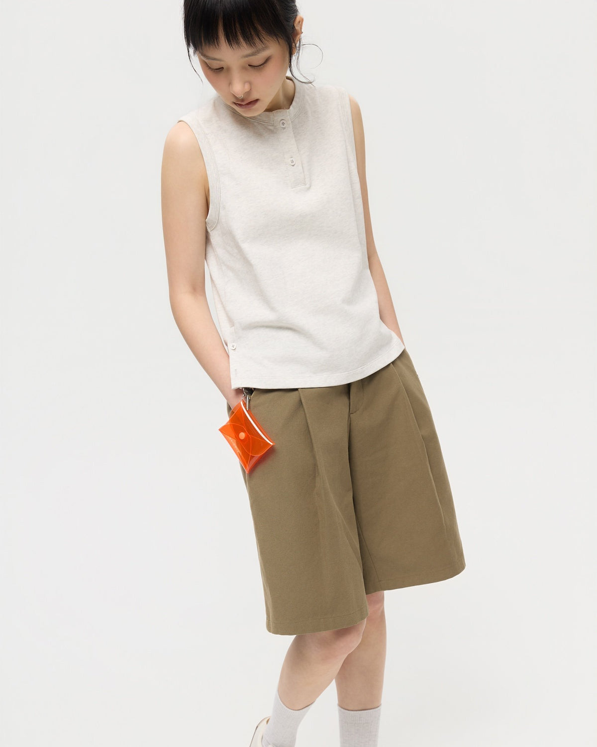 3EIGHTH | TAB Crew Socks in Grey Marl