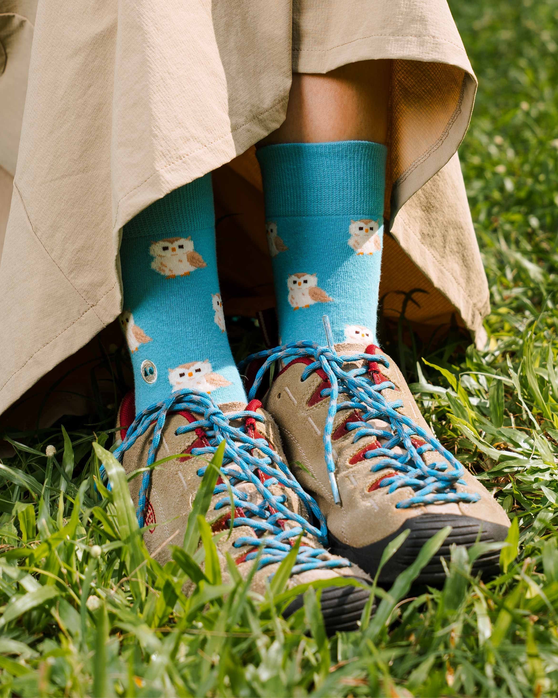 TALKING TOES | Owl Be Okay Sock | Blue