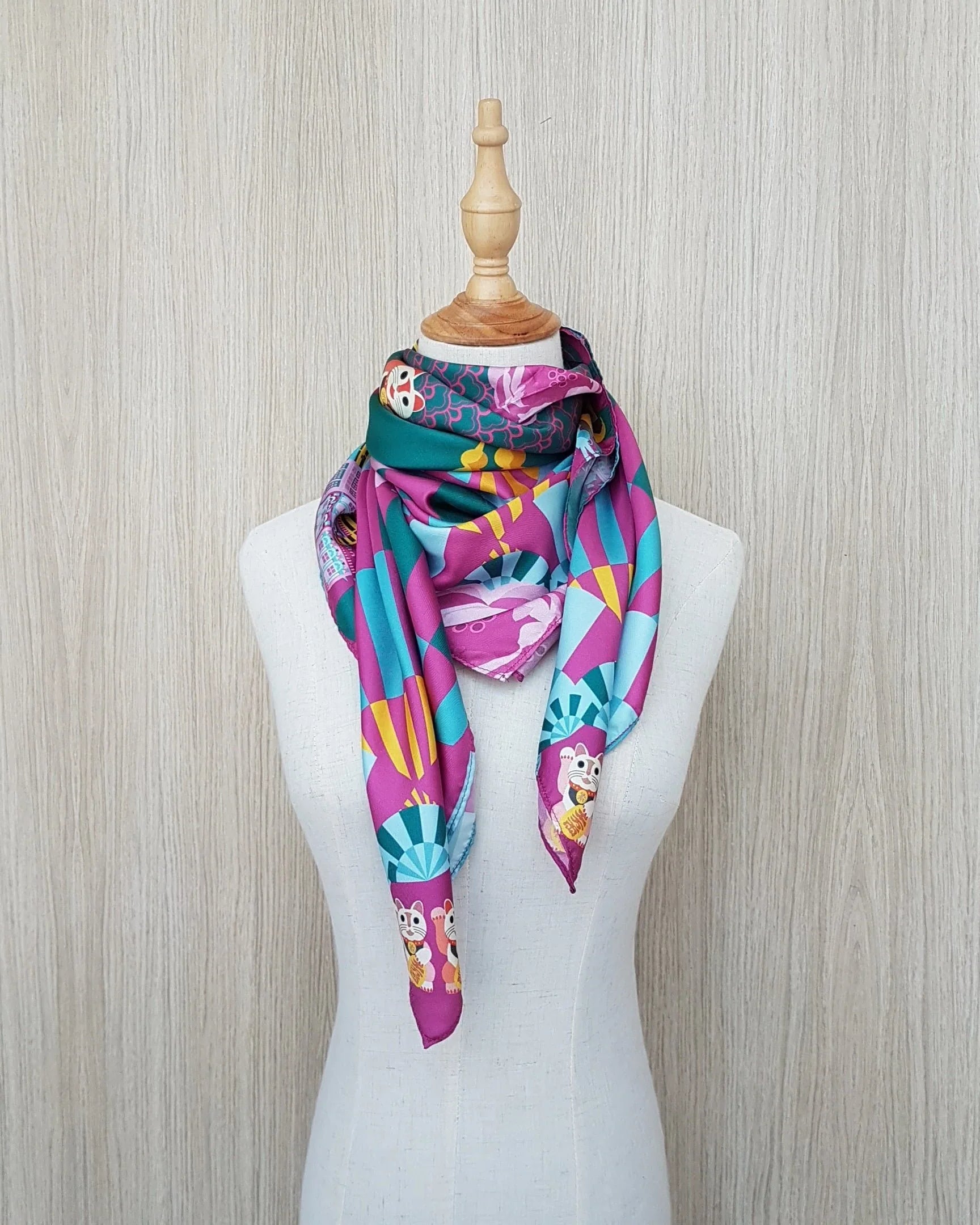 BINARY STYLE | It's Always Fun In Chinatown Silk Square Scarf 87x87cm