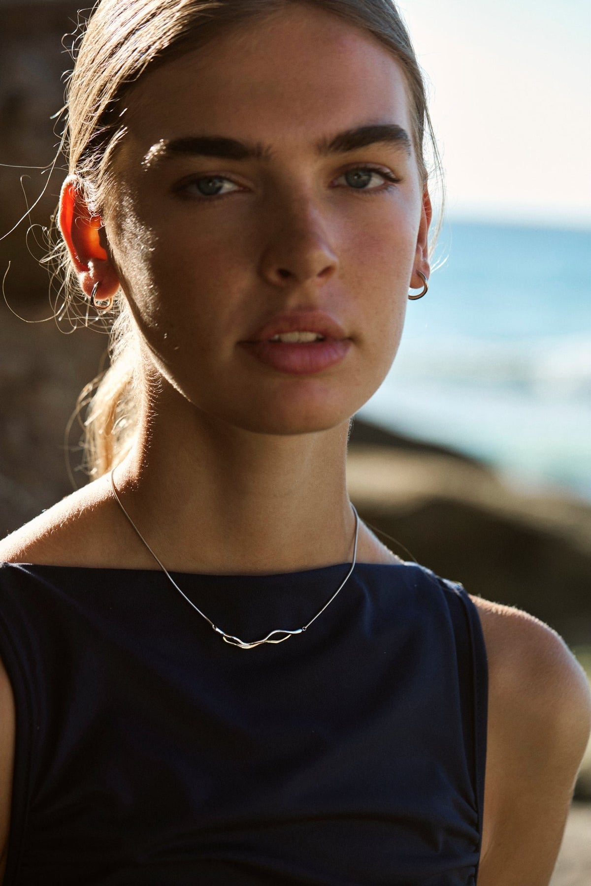 RINA LEE | Flow Mixed Metal Sculptural Necklace
