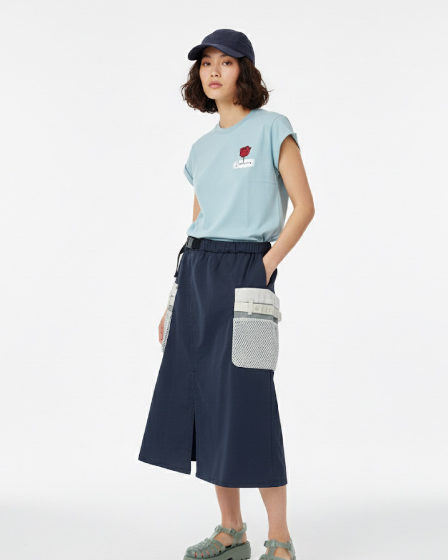 SPARROW GREEN | Camille Midi Utility Skirt