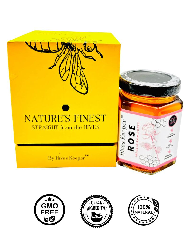 HIVES KEEPER | Infused Raw Honey (with Gift Box) - Rose Infused Raw Honey (Limited Honey Edition)