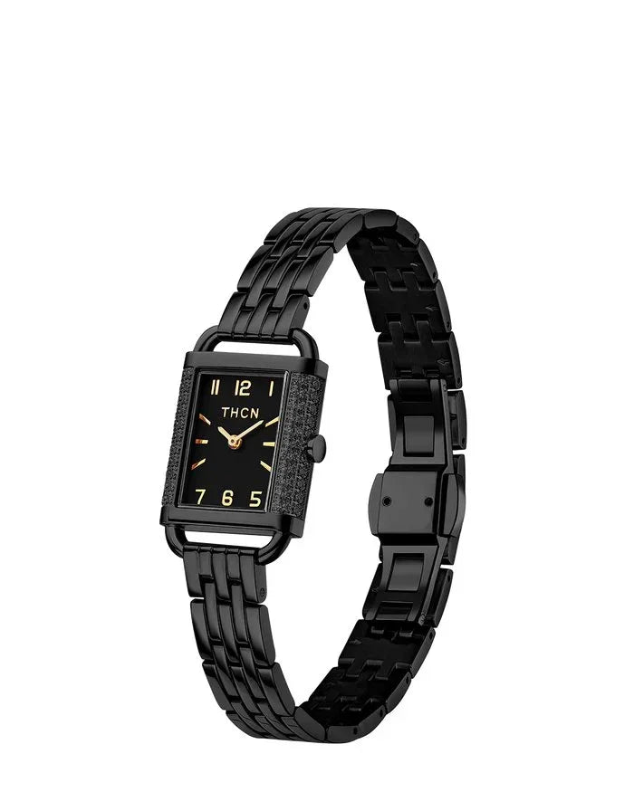 BLACK BY BLUE BRAVE | THCN Hยท I Reflection Black Dial & Black Bracelet Watch