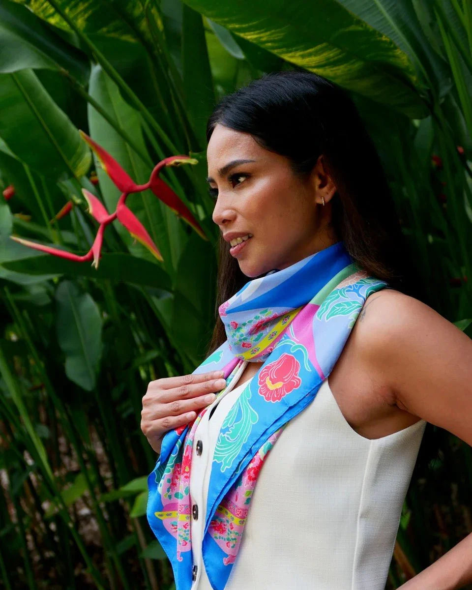 BINARY STYLE | Peranakan Bricollage Premium Silk Scarf