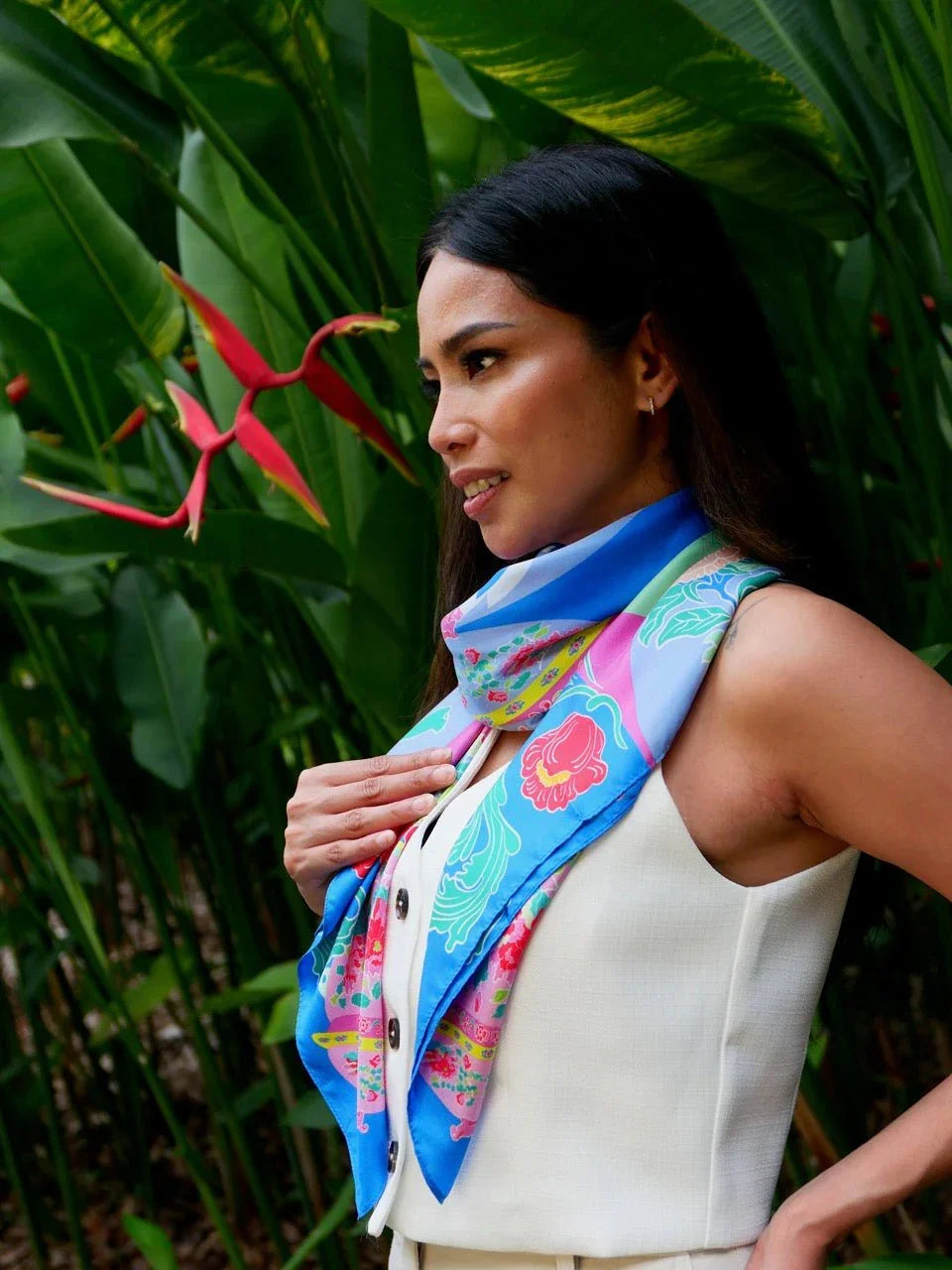 BINARY STYLE | Peranakan Bricollage Premium Silk Scarf