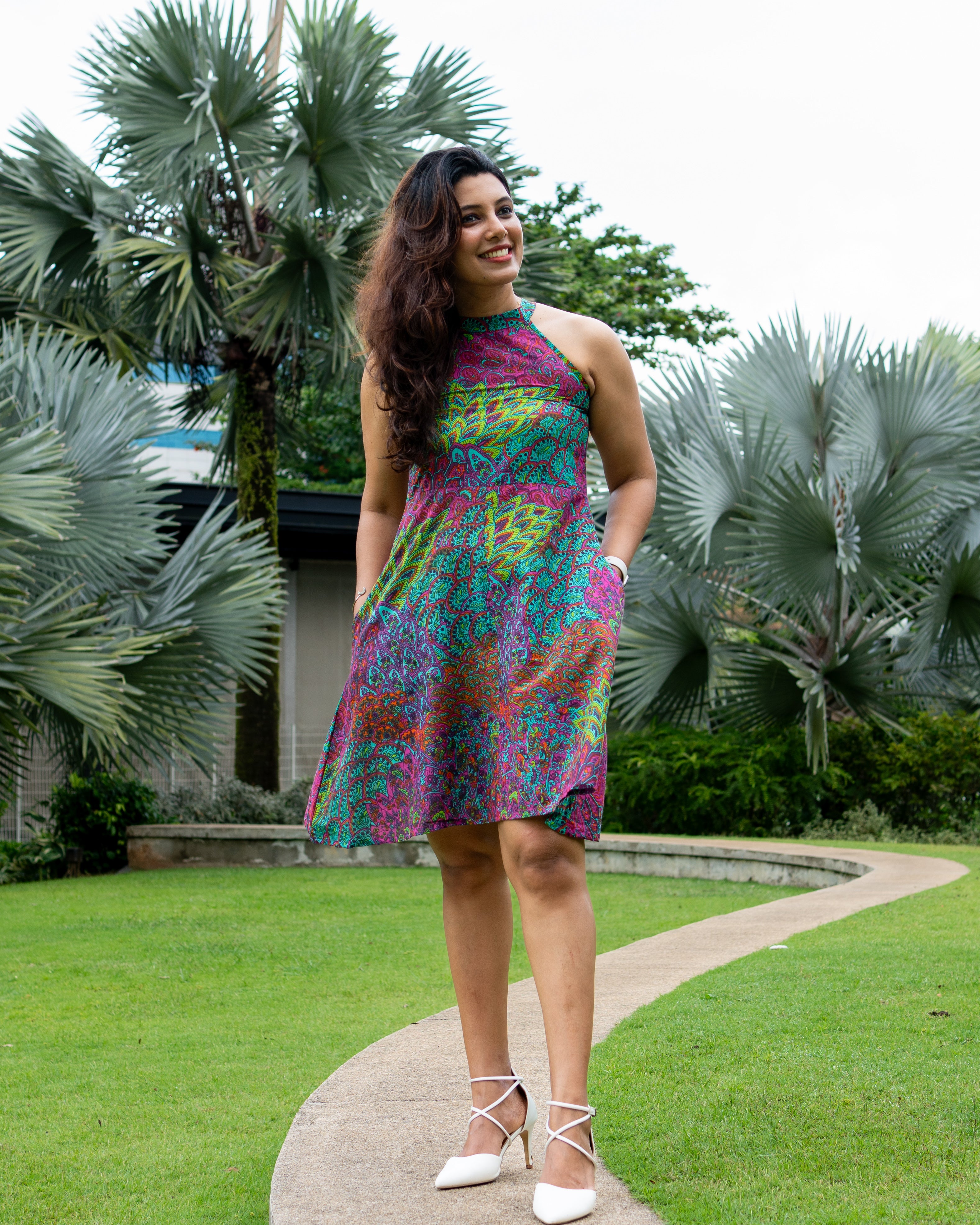 NIMBU | Peru Women's Halter Dress in Muslin Cotton