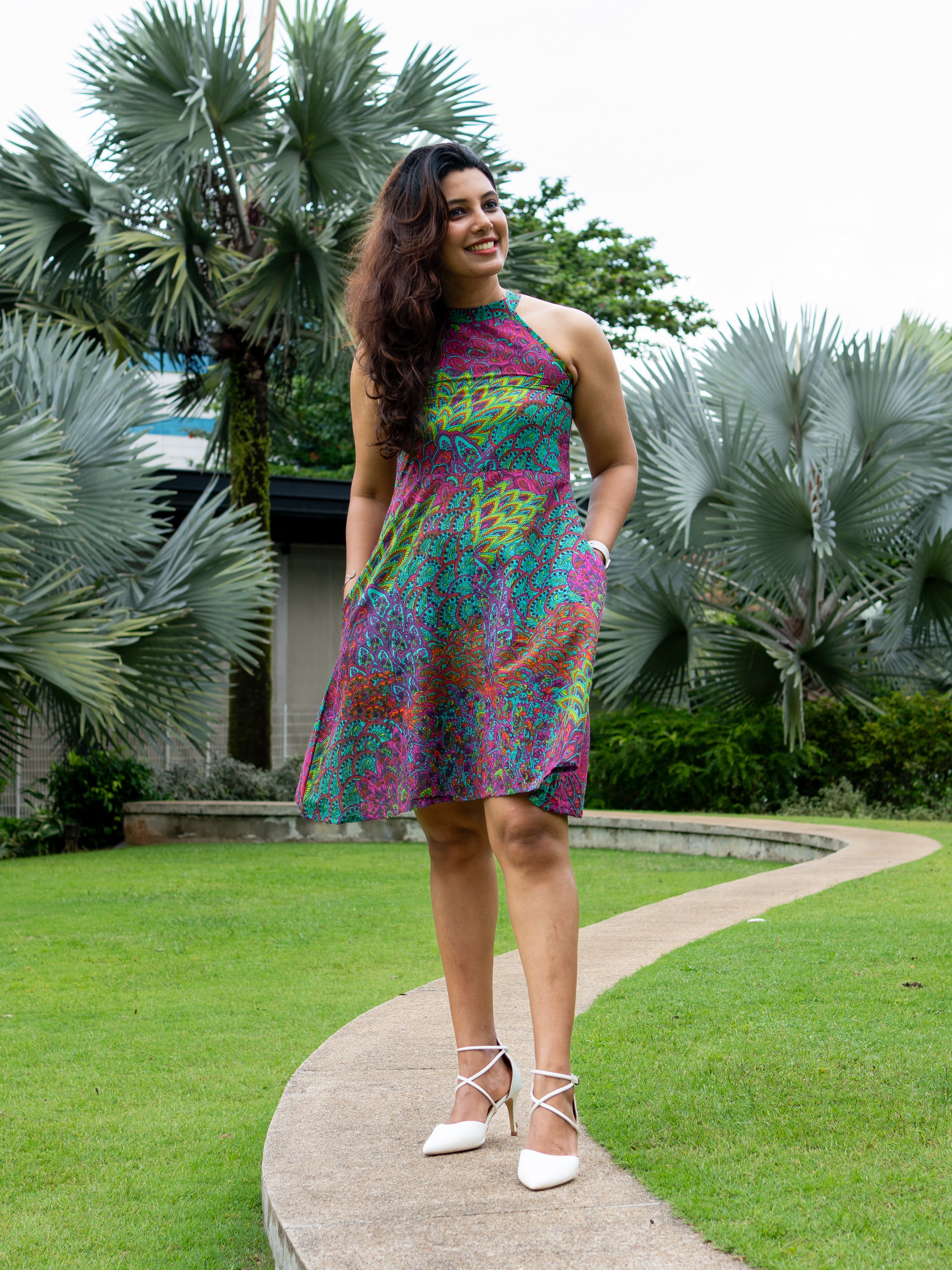 NIMBU | Peru Women's Halter Dress in Muslin Cotton