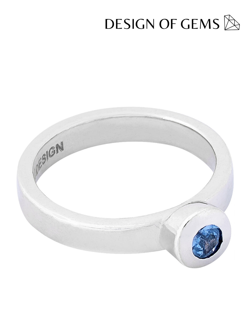 CREATIVE JEWELLERY STUDIO | Burmese Sky Blue Sapphire, Rhodium Plated Silver Ring by Design of Gems