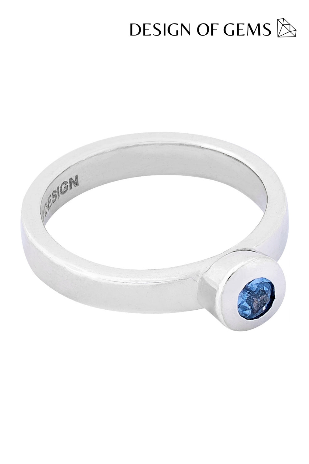 CREATIVE JEWELLERY STUDIO | Burmese Sky Blue Sapphire, Rhodium Plated Silver Ring by Design of Gems