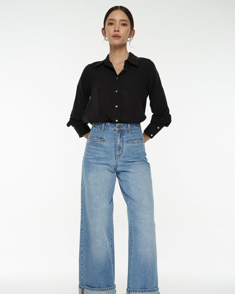 DRESSINGPAULA | High Rise Cuffed Jeans