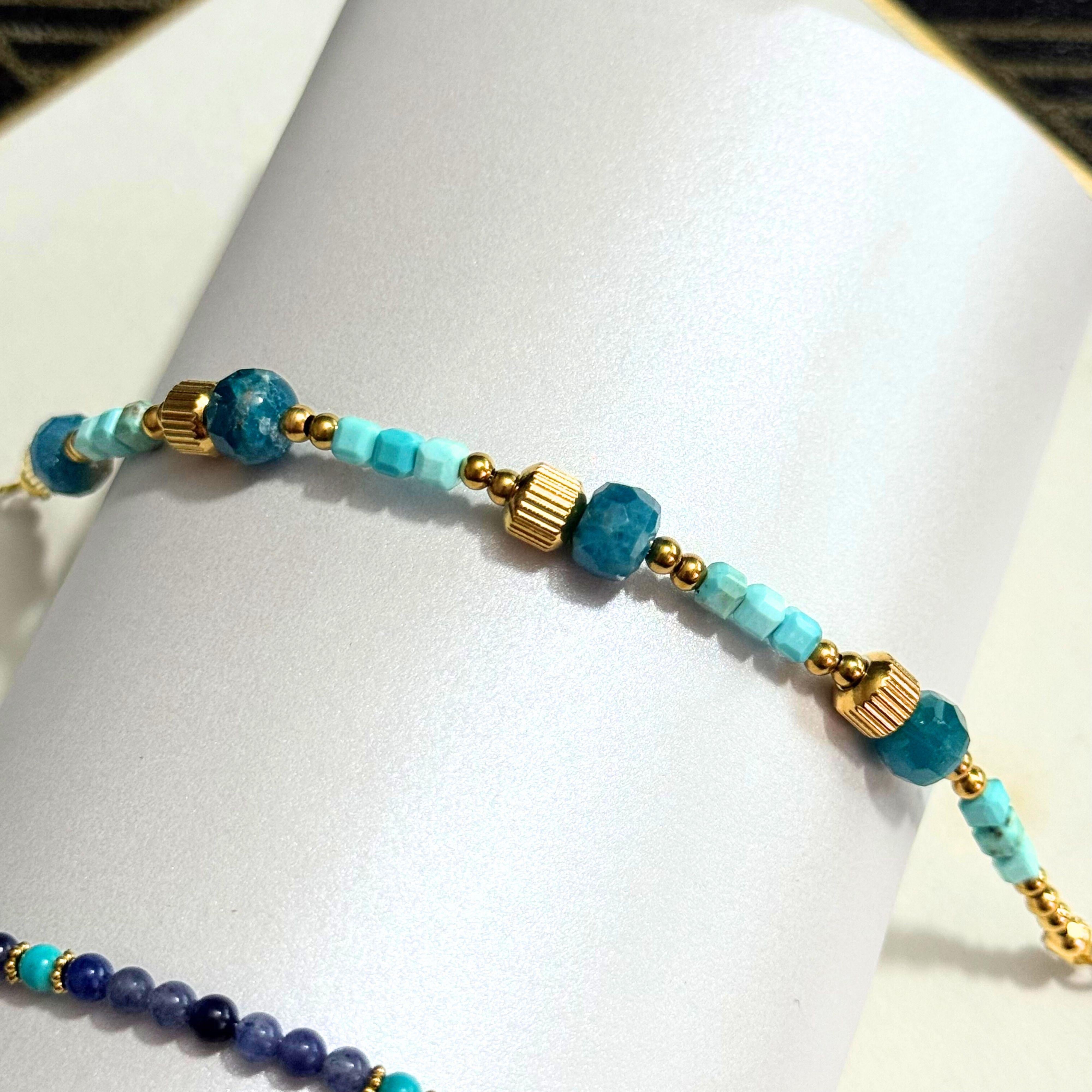 THE ANTECEDENT STORE | B - Direction & Strength Apatite With Turquoise Crystal Bracelet