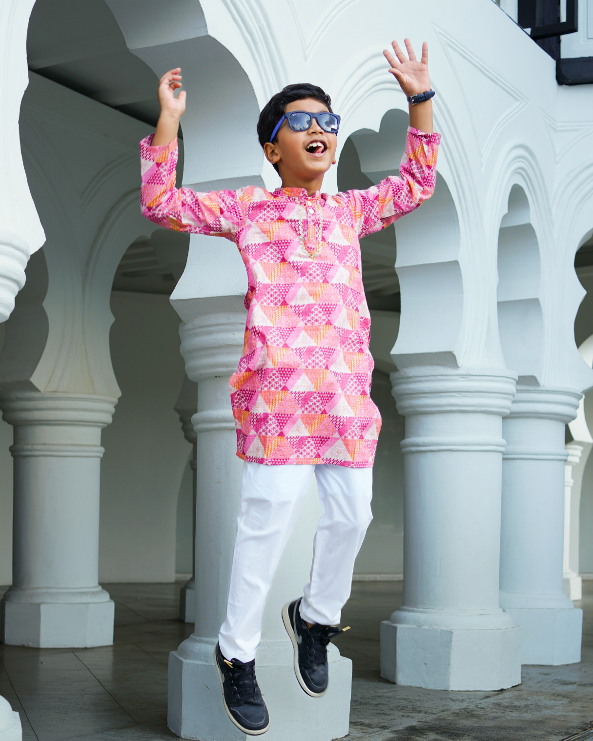 NIMBU | Mehak Pink Boys Kurta Pajama in Muslin Cotton