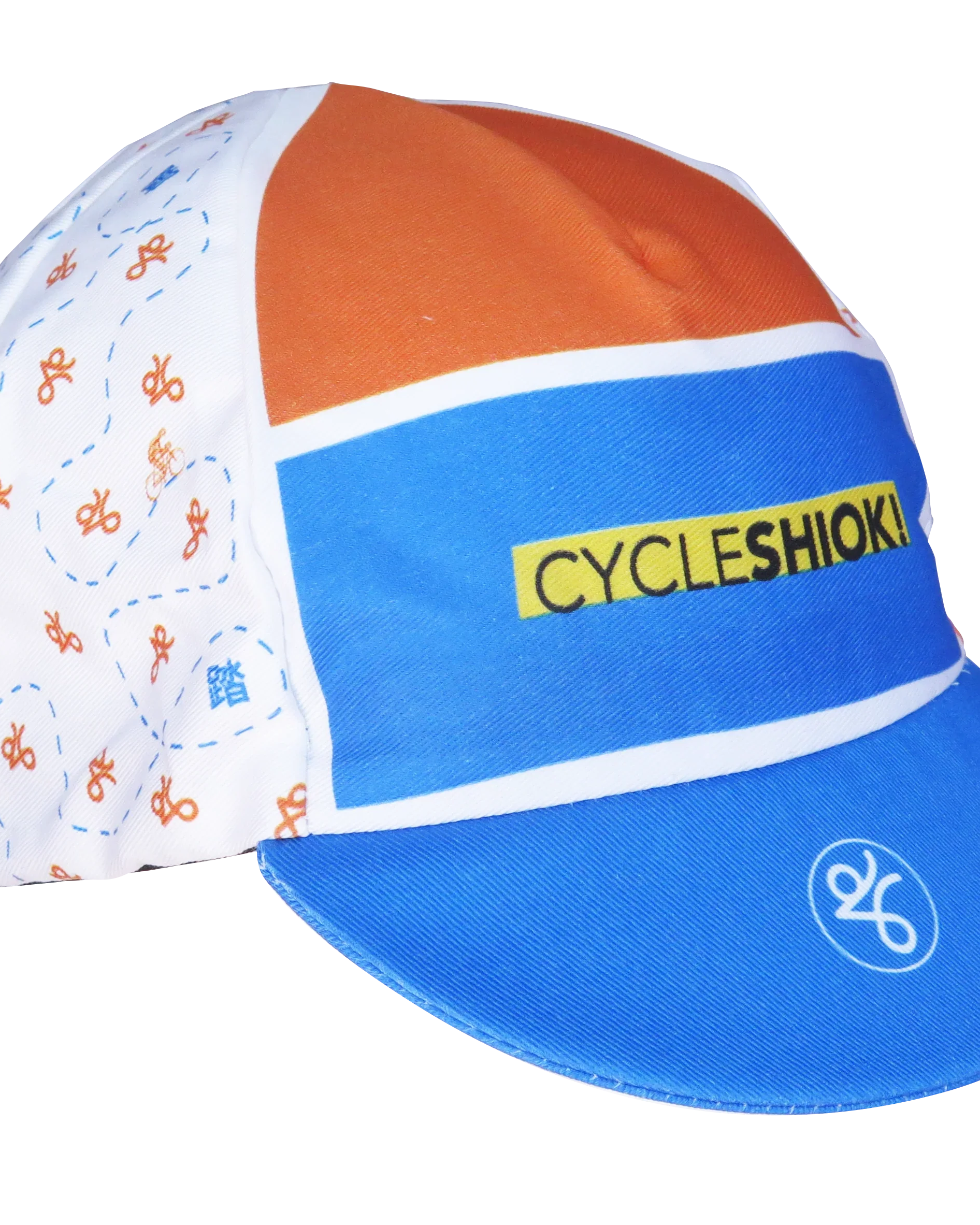 A DESIGN BY TAKACHYA | Cycling Cap - Cycle Shiok Orange Blue