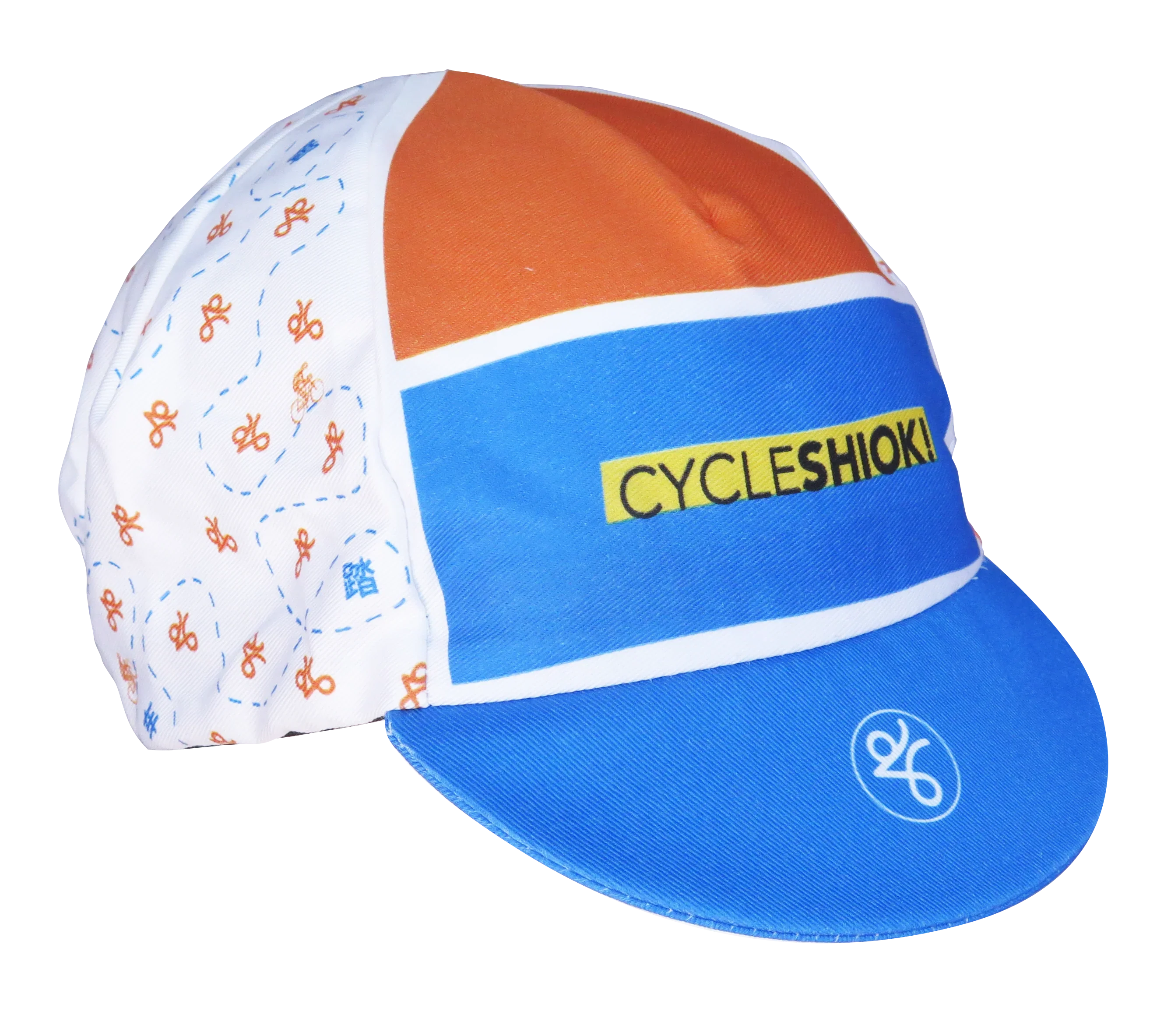 A DESIGN BY TAKACHYA | Cycling Cap - Cycle Shiok Orange Blue