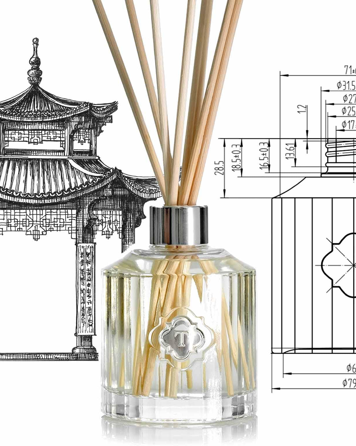 TEMPLE CANDLES | Chinoiserie Candle & Diffuser Gift Box