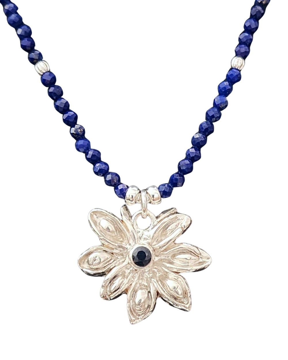 CREATIVE JEWELLERY STUDIO | Blue Sapphire & Lapis Lazuli, Silver Star Anise Pendant Necklace by Annyun