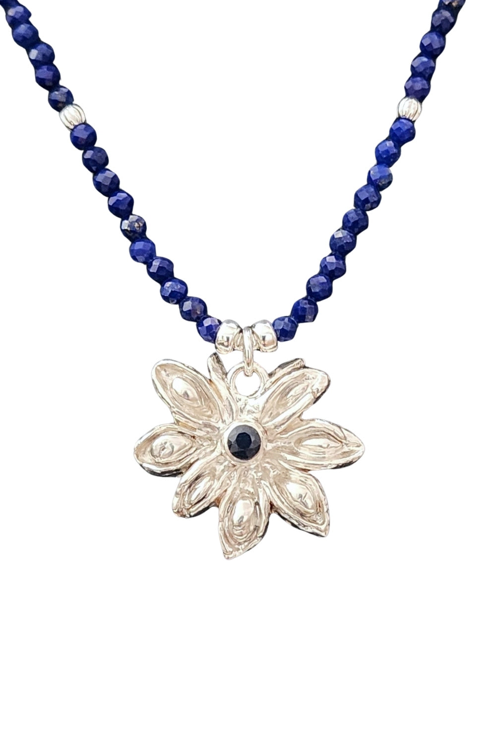 CREATIVE JEWELLERY STUDIO | Blue Sapphire & Lapis Lazuli, Silver Star Anise Pendant Necklace by Annyun