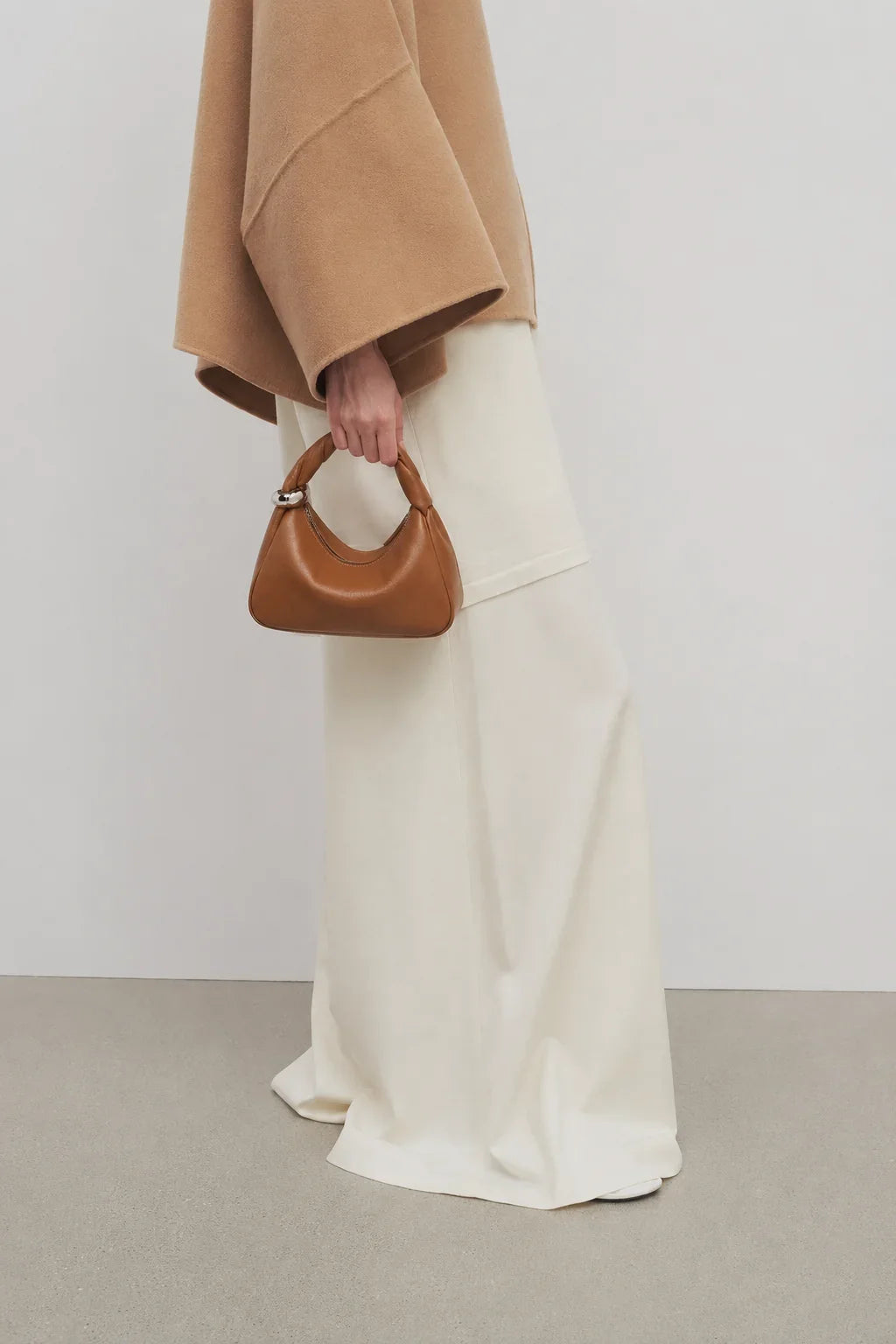 WU HAUS | Orbit Lightweight Tan Leather Sculptural Bag